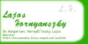 lajos hornyanszky business card